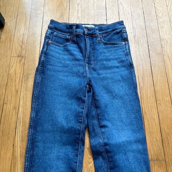 Madewell Size 25 Blue Denim Pendleton Stovepipe High Rise Slim Straight Jeans - Picture 4 of 13